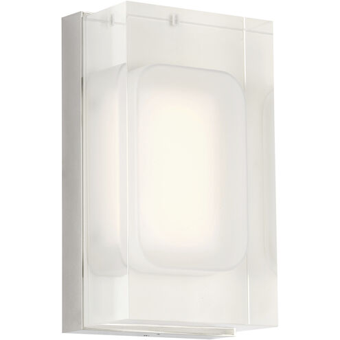 Visual Comfort Modern Collection 700WSMLY7N-LED930-277 Sean Lavin Milley 7 Inch Polished Nickel LED Wall Sconce 9W 3000K Crystal