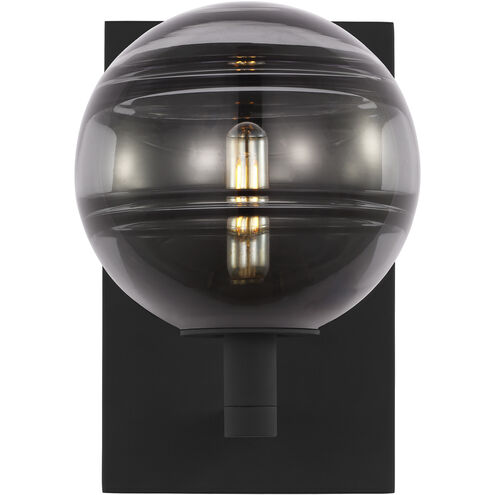 Visual Comfort Architectural 700WSSDNKB Modern Sean Lavin Sedona 1 Light 7.2 inch Wall Sconce Wall Light in Transparent Smoke Glass - No Lamp Included - Finish Nightshade Black