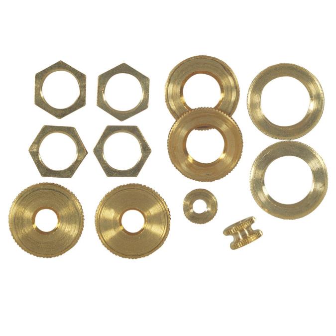 Westinghouse Lighting 7015300 12 Assorted Solid Brass Locknuts