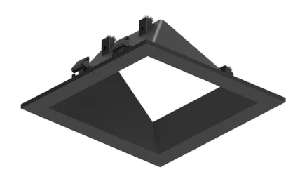 NORA Lighting NAPF-3SWWB/CL 3" Apollo Square Flanged Wall Wash Trim with Clear Lens, Black Finish