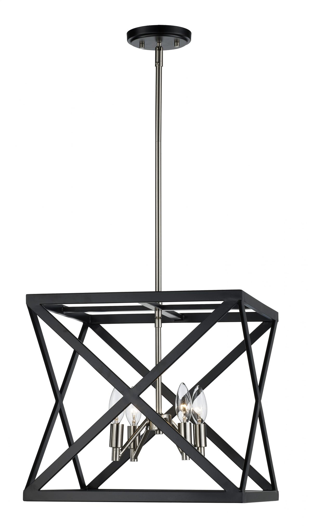 Trans Globe Lighting 71055 BK/BN Ackerman 4 Light 13 inch Black Brushed Nickel Pendant Ceiling Light