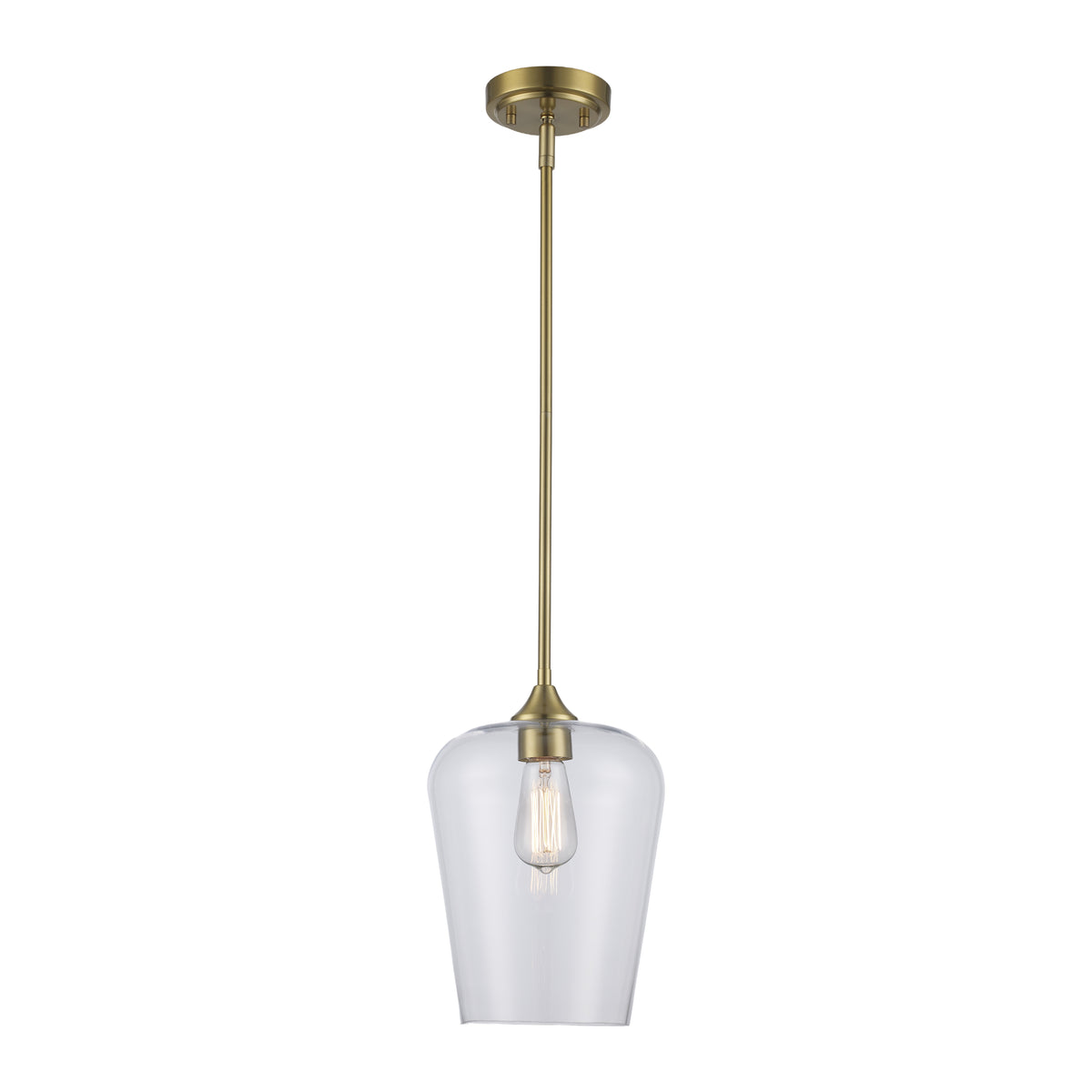 Trans Globe Lighting 71830 AG Kieran 1 Light pendant in Antique Gold front view