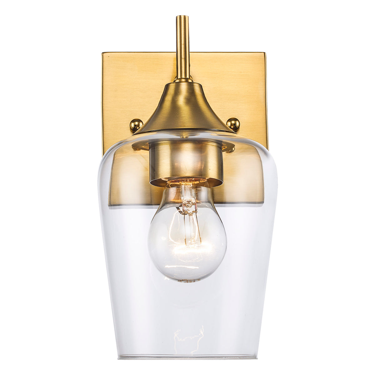 Trans Globe Lighting 71831 AG Kieran antique gold wall sconce front view light on