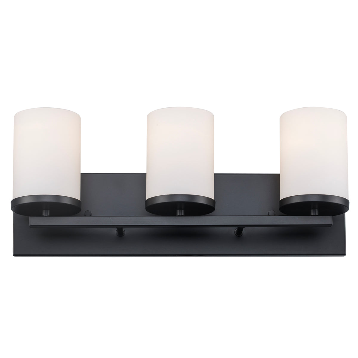 Trans Globe Lighting 71843 BK Nico 3 light black bath vanity wall light front view