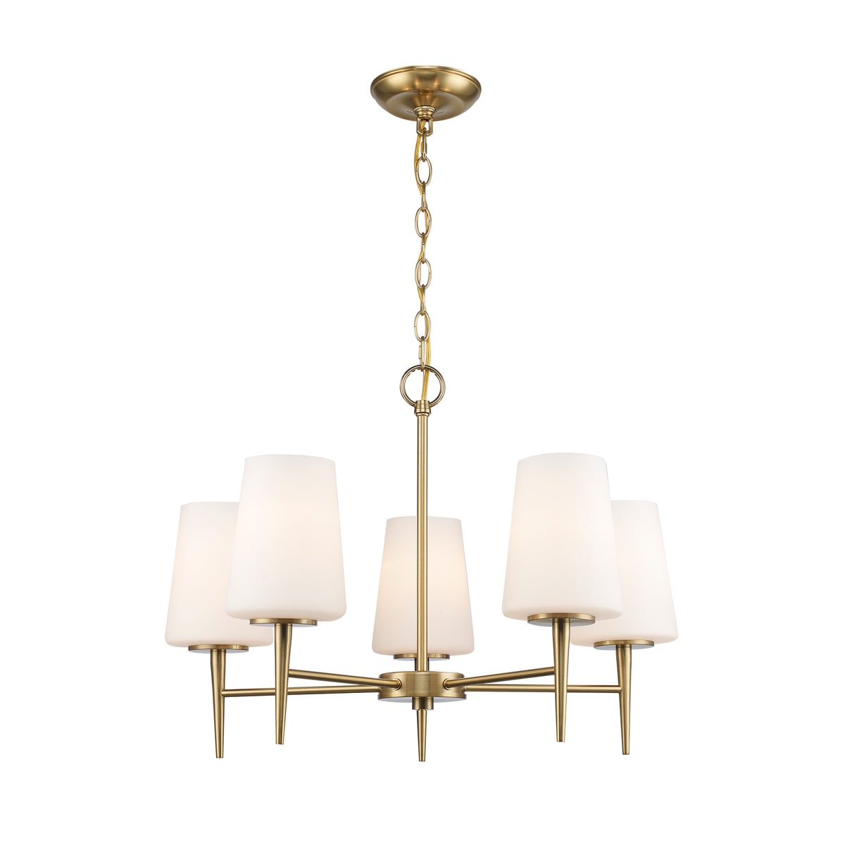 Trans Globe Lighting 71895 AG ClassicHorizon 5 light chandelier in Antique Gold illuminated