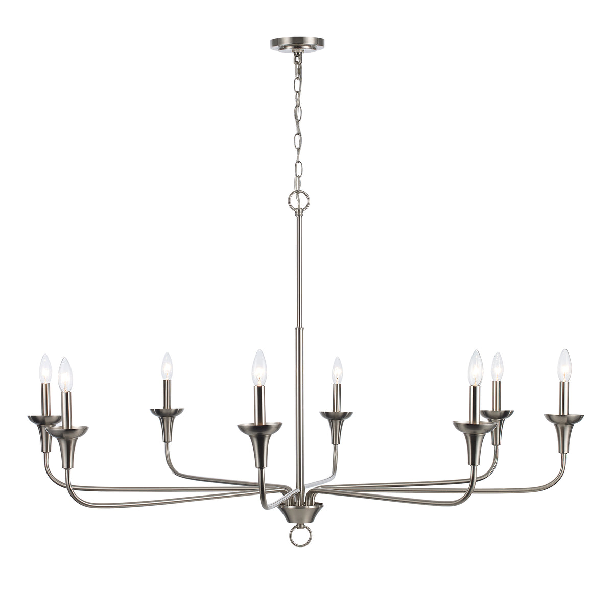 Trans Globe Lighting 71948 BN Capella 8 light brushed nickel chandelier