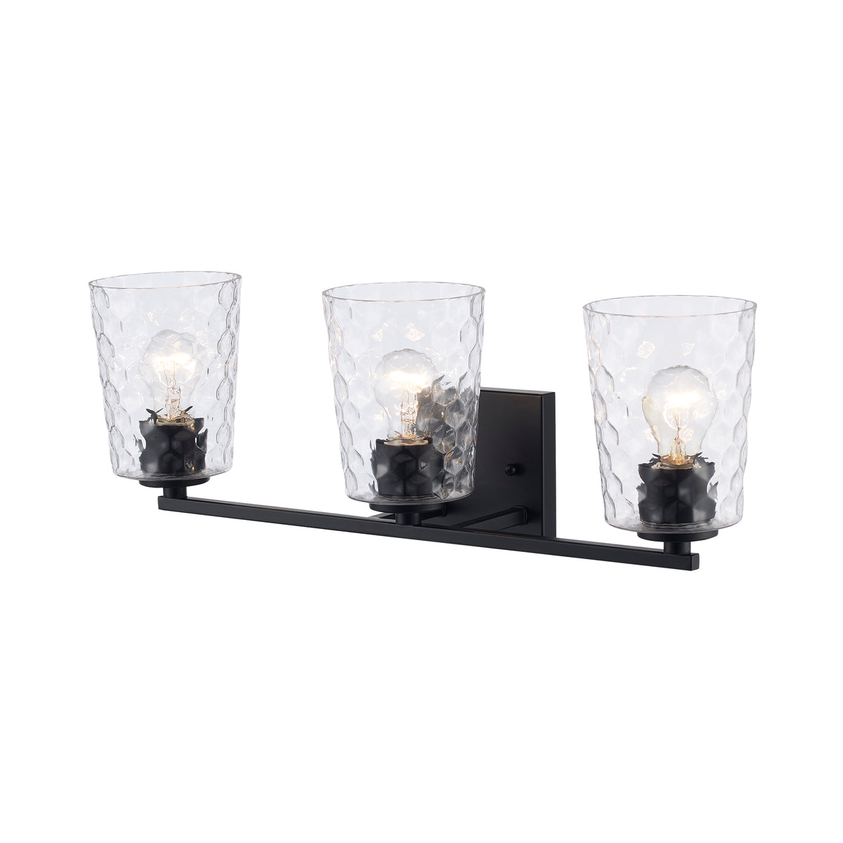 Trans Globe Lighting 71973 BK Marina 3 light black bath vanity wall light angle view