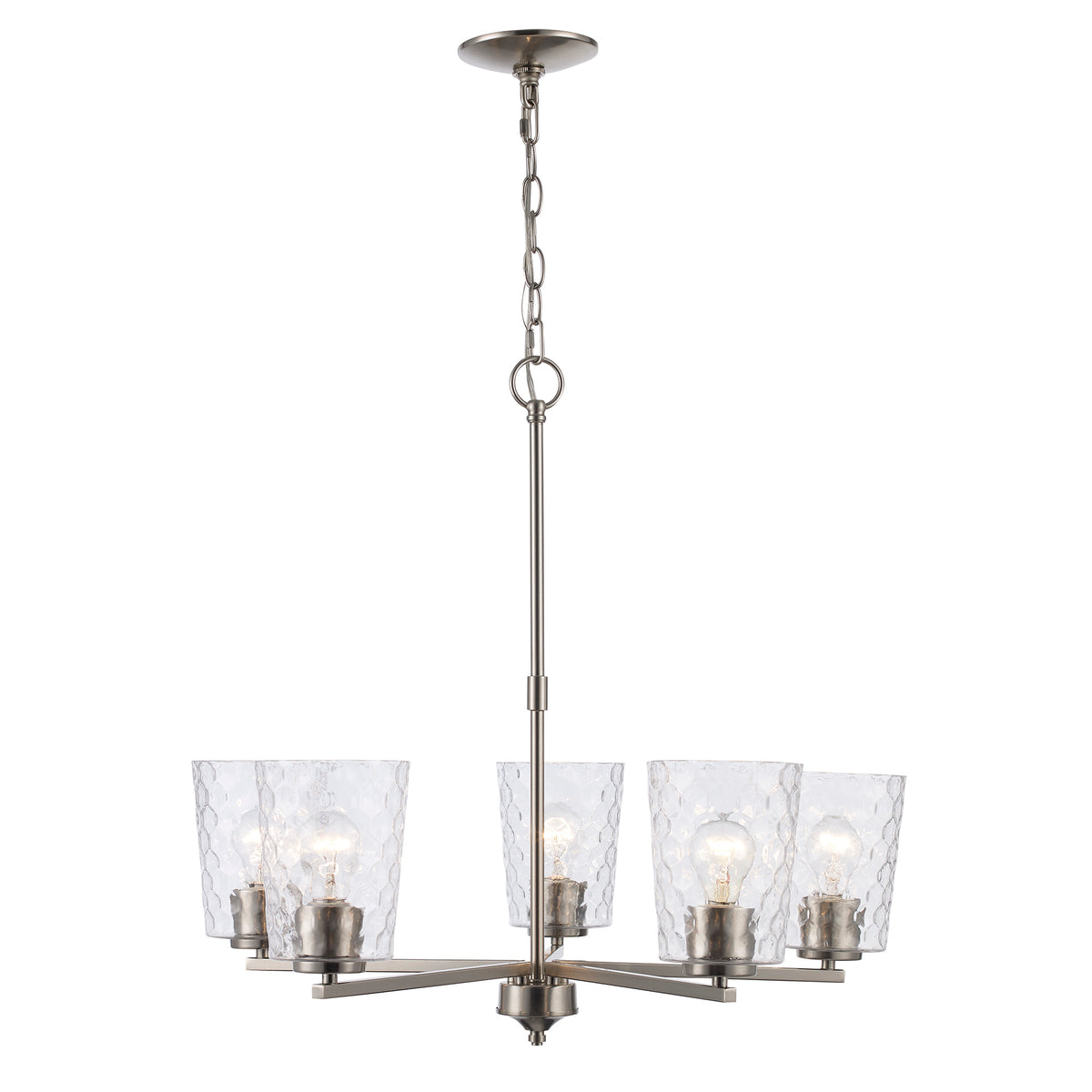 Trans Globe Lighting 71975 BN Marina 5 light brushed nickel pendant ceiling light