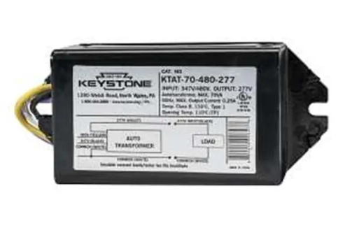Keystone KTAT-70-480-277-CP High Voltage Step Down Transformer, Wattage 70W Max, Voltage 480V/277V