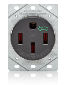 Leviton 1450W 50A Ev Charging Receptacle/outlet, Heavy Duty, Weather Resistant