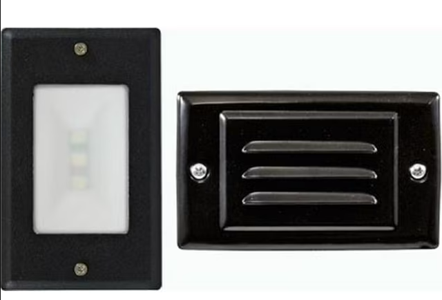Dabmar Lighting DSL1200-LB3-50K-B Cast Aluminium Recessed Step Light, Voltage 120V,Wattage 3W, Color Temperature 50K, Black