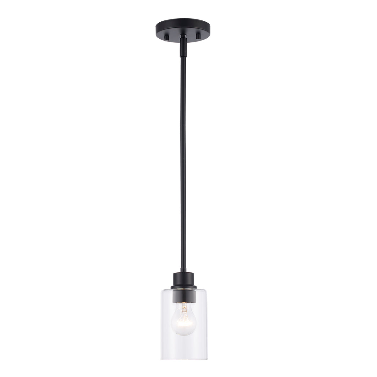 Trans Globe Lighting 72020 BK Kai 1 Light Black Pendant Ceiling Light with Clear Glass
