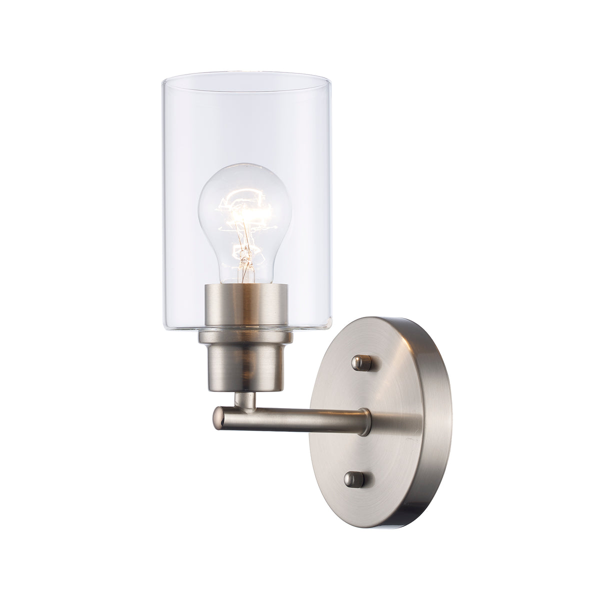 Trans Globe Lighting 72021 BN Kai 1 Light Brushed Nickel Wall Sconce with Clear Glass