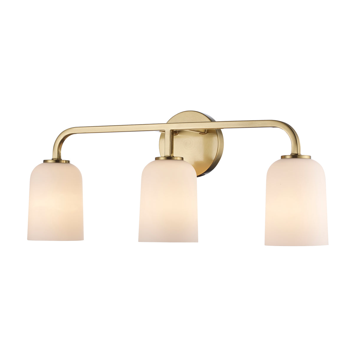 Trans Globe Lighting 72033 AG Capri 3 light antique gold bath vanity wall light with white frosted glass