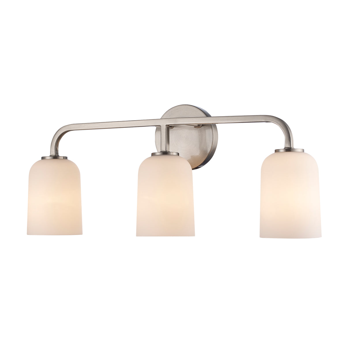 Trans Globe Lighting Capri 3 light brushed nickel bath vanity wall light with frosted glass