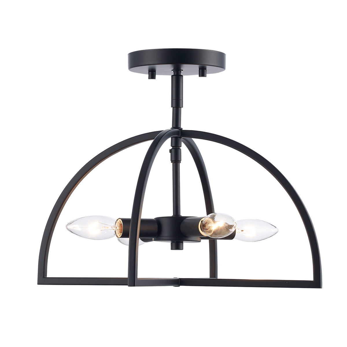 Trans Globe Lighting 72036-4 BK Adelia 4 Light Black Semi-Flush Mount Ceiling Light