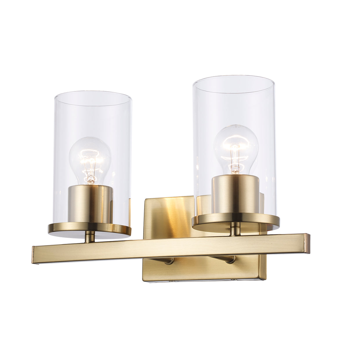 Trans Globe Lighting 72042 AG Carter 2 light antique gold bath vanity wall light with clear glass