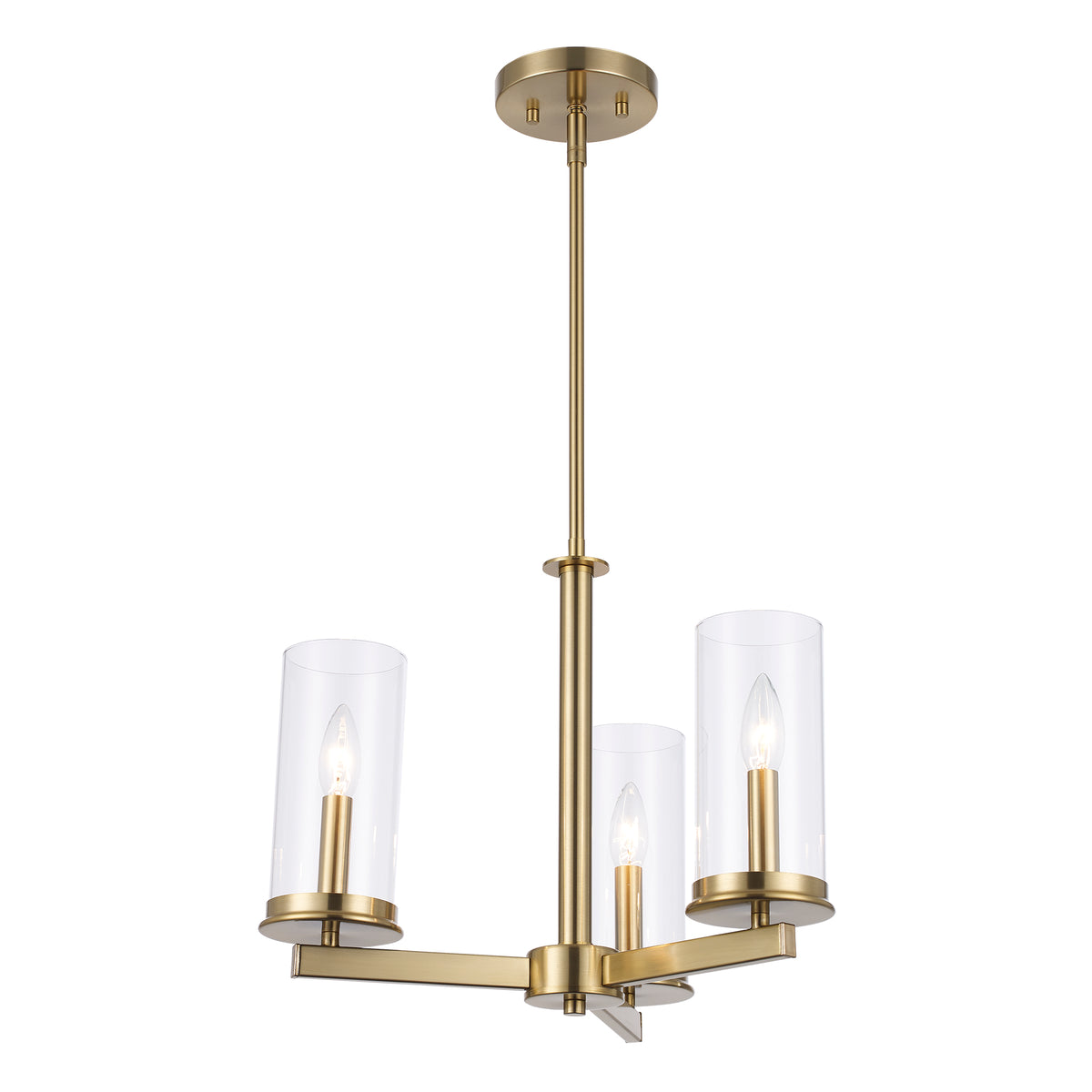 Trans Globe Lighting 72045-3 AG Carter 3 light antique gold chandelier with clear glass