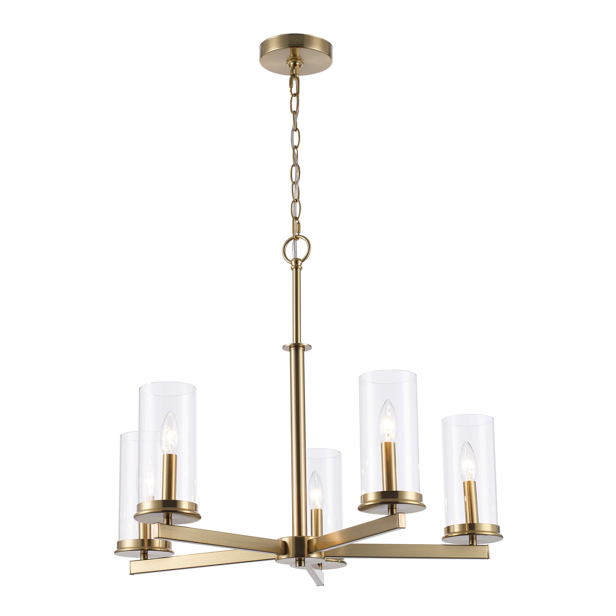 Trans Globe Lighting 72045 AG Carter 5 Light Antique Gold Chandelier Ceiling Light