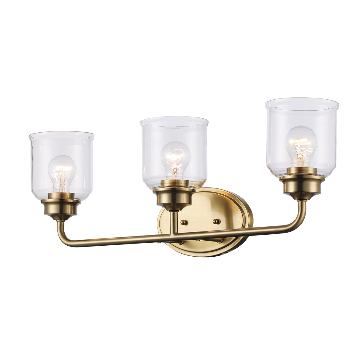 Trans Globe Lighting 72053 AG Zoe 3 light antique gold vanity wall light with clear glass