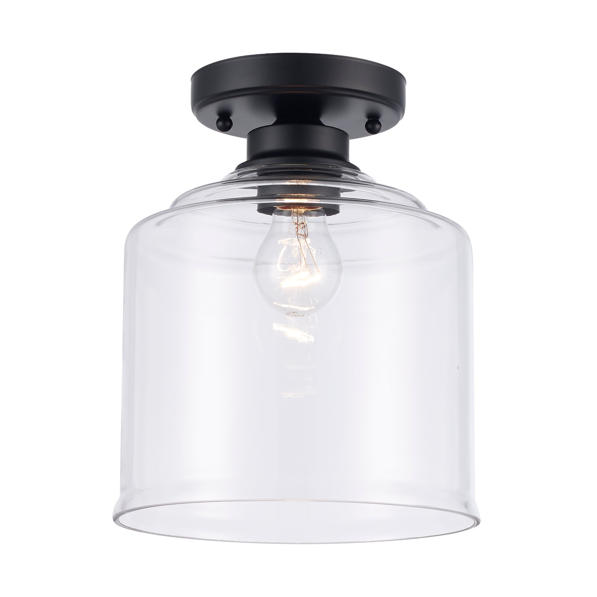 Trans Globe Lighting 72057-1 BK Zoe 1 Light 8.75 inch Black Semi Flush Ceiling Light