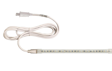 Nora Lighting NUTP13-W2-4-12-927/CP Custom Cut 2-ft, 4-in 120V Continuous LED Tape Light, Lumens 330lm / Wattage 3.6W per foot, Color Temperature 2700K, w/ Mounting Clips and 8' Cord & Plug