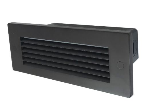 NORA Lighting NSW-841/SCBZ Brick Die-Cast LED Step Light w/ Horizontal Louver Face Plate, Multi-Color Temperature, Bronze Finish