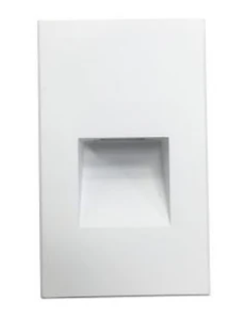 Nora Lighting NSW-730/SCW Ari LED Step Light w/ Vertical Wall Wash Face Plate, Lumens 95lm, Wattage 3W, 5CCT, White Finish