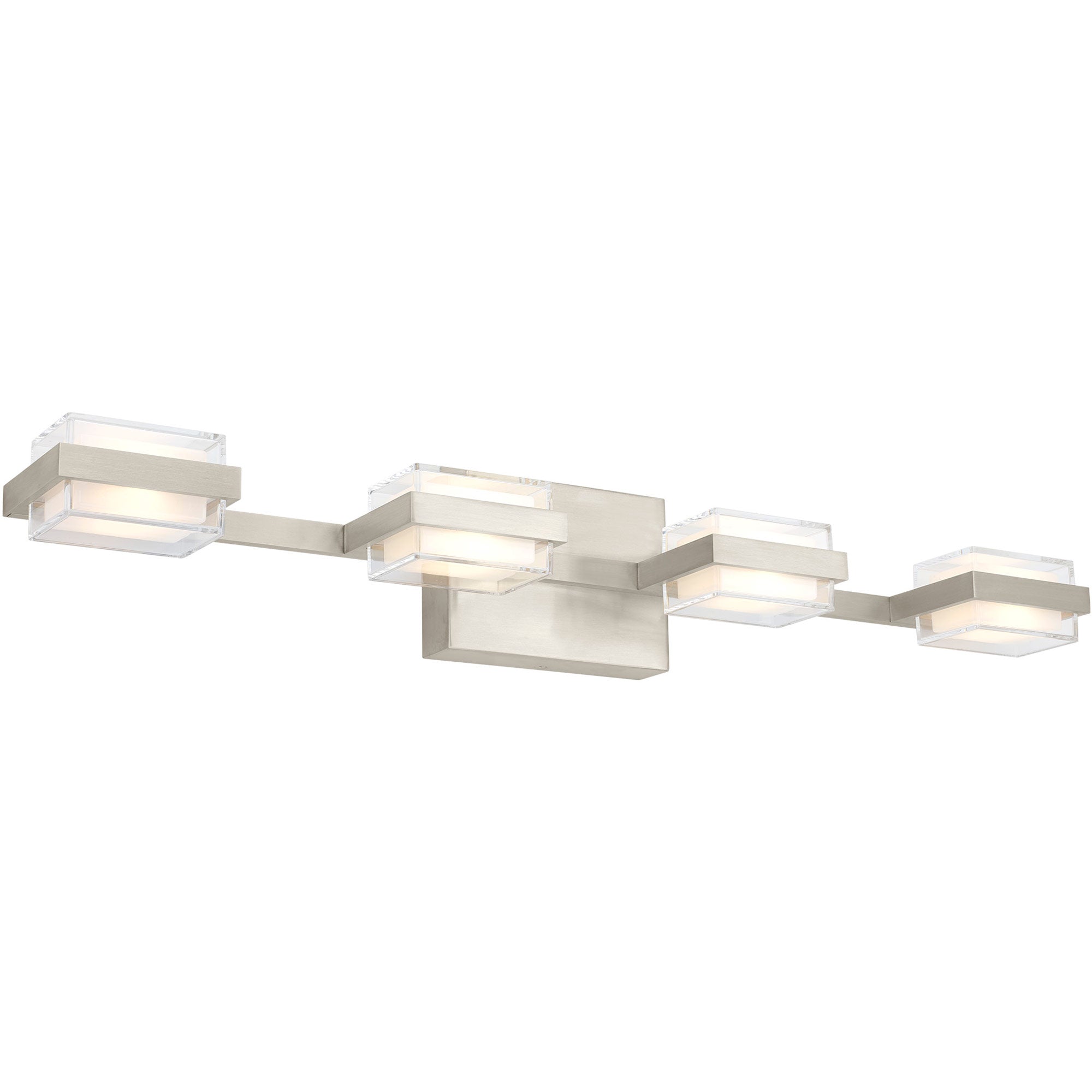 Visual Comfort Architectural 700BCKMD4S-LED930-277 Modern Collection Kamden Bathroom Vanity Light, 04-Light, Voltage 277V, Color Temperature 3000K, 90 CRI, Lumens 3550Lm, Satin Nickel Finish