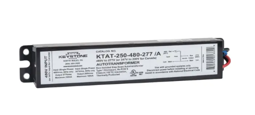 Keystone KTAT-250-480-277 /A-DP High Voltage Step Down Transformer, 250W Max, 480V/277V