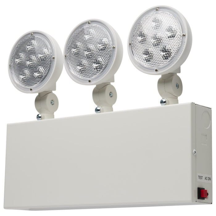 Nuvo 67-133 LED Emergency Light, 90min Ni-Cad backup, Voltage 120/277V, Tri Head, Universal Mounting, NYC Approved