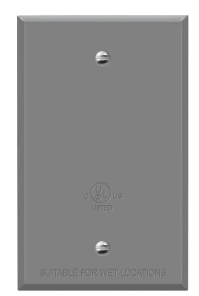 Enerlites 7701-WP 1-Gang Weatherproof Metal Blank Wall Plate - Gray