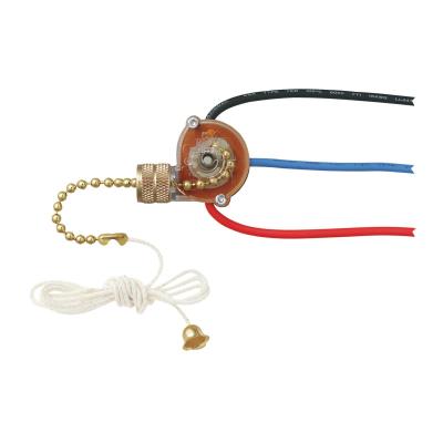 Westinghouse Lighting 7705200 3 way fan light switch with polished brass pull chain