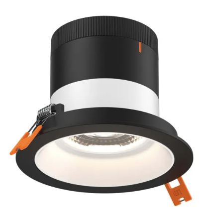Dals Lighting RC04-CC-20-RGWH-TBK Versa 4" LED Recessed Downlight, Selectable Wattage 16W, 20W, 24W, Multi-Color Temperature, 2,200 Lumens, 20° Beam Angle, Voltage 120-347V, White Reflector / Black Trim
