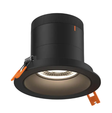 Dals Lighting RC04-CC-60-RGBK-TBK 4" LED Sloped Recessed Downlight, Selectable Wattage 16W, 20W, 24W, Multi-Color Temperature, 2,200 Lumens, 60° Beam Angle, Voltage 120-347V, Black Reflector / Black Trim