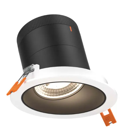Dals Lighting RC04-CC-60-SLBK-TWH 4" LED Sloped Recessed Downlight, Selectable Wattage 16W, 20W, 24W, Multi-Color Temperature, 2,200 Lumens, 60° Beam Angle, Voltage 120-347V, Black Reflector / White Trim