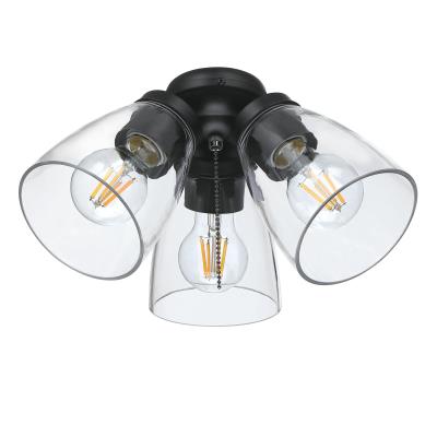 Westinghouse Lighting 7785600 matte black three-light ceiling fan light kit