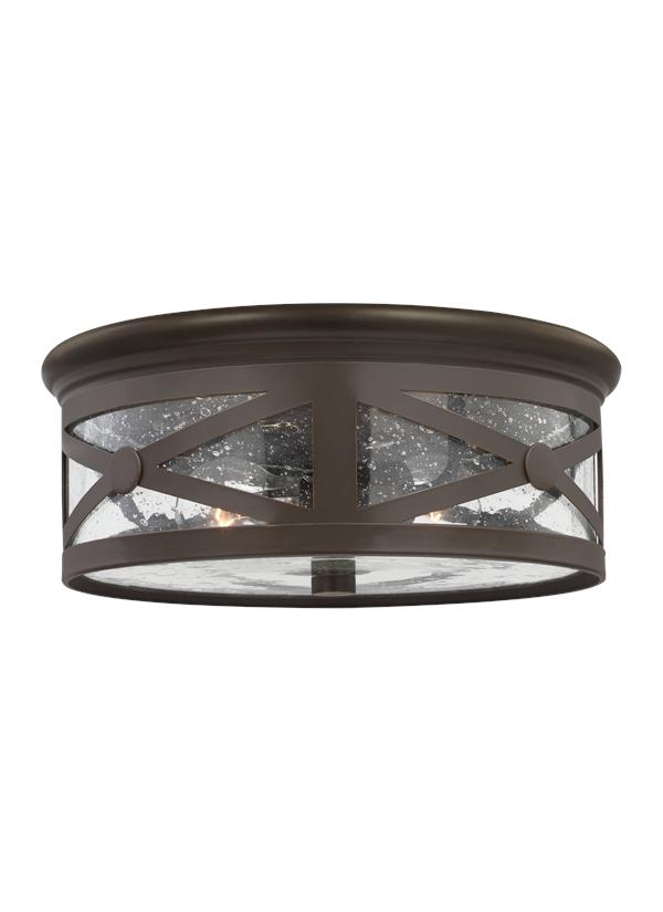 Generation Lighting 7821402-71 outdoor flush mount ceiling light in antique bronze
