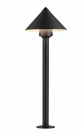 ET2 Contemporary Lighting E41451-BK Alumilux Landscape LED Cone Light with 16" Pole, Color Temperature 3000K, Voltage 12V, Black Finish