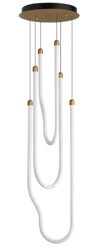 ET2 Contemporary Lighting E24983-NAB Soleil 3-Light LED Pendant, 2,700 Lumens, Color Temperature 3000K, Voltage 120-277V, Natural Aged Brass Finish