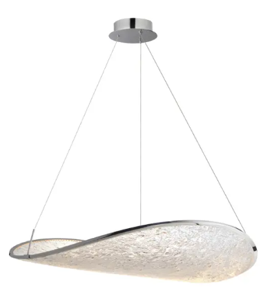 ET2 Contemporary Lighting E24971-PC Moonscapes Single LED Pendant, 960 Lumens, Color Temperature 3000K, Voltage 120-277V, Polished Chrome