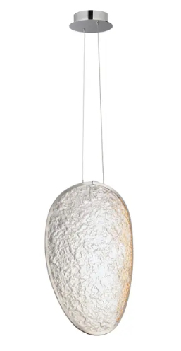 ET2 Contemporary Lighting E24972-PC Moonscapes Single LED Pendant, 720 Lumens, Color Temperature 3000K, Voltage 120-277V, Polished Chrome