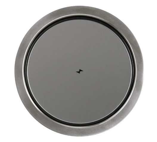 Lew Electric PUR20GACQD-SS Kitchen Round Pop Up GFCI Outlet, USB-A/C, QI, Stainless Glass