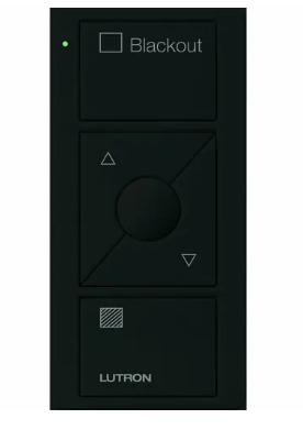 Lutron PJ2-3BRL-GBL-S03 3-Button Pico Smart Remote with Raise/Lower and Preset, Shade Icons and Text ("Blackout"), Black