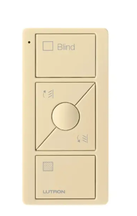 Lutron PJ2-3BRL-GIV-S05 Original 3-Button Pico Smart Remote with Raise/Lower and Preset, Shade Icons and Text ("Blind"), Ivory