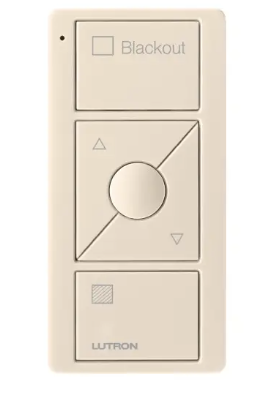 Lutron PJ2-3BRL-GLA-S03 Original 3-Button Pico Smart Remote with Raise/Lower and Preset, Shade Icons and Text ("Blackout"), Light Almond