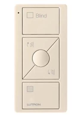 Lutron PJ2-3BRL-GLA-S05 Original 3-Button Pico Smart Remote with Raise/Lower and Preset, Shade Icons and Text ("Blind"), Light Almond