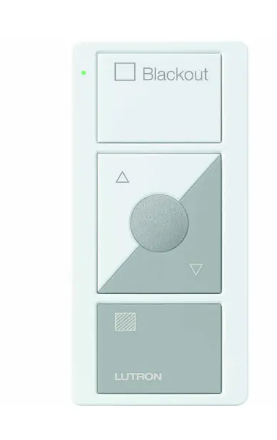 Lutron PJ2-3BRL-GWG-S03 Original 3-Button Pico Smart Remote with Raise/Lower and Preset, Shade Icons and Text ("Blackout"), White/Gray