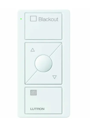 Lutron PJ2-3BRL-GWH-S03 Original 3-Button Pico Smart Remote with Raise/Lower and Preset, Shade Icons and Text ("Blackout"), White