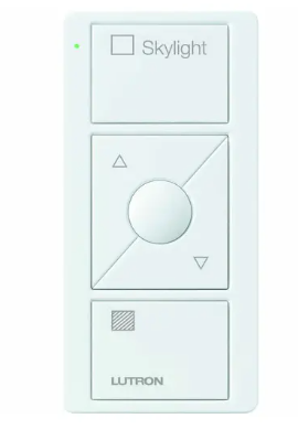 Lutron PJ2-3BRL-GWH-S06 Original 3-Button Pico Smart Remote with Raise/Lower and Preset, Shade Icons and Text ("Skylight"), White
